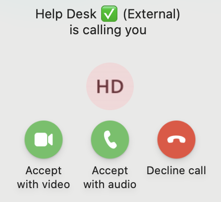 Fake IT Helpdesk calling victim within Microsoft Teams