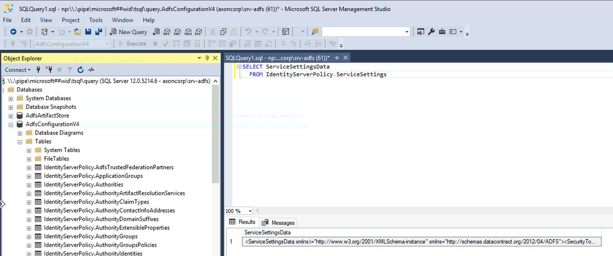 Querying the ServiceSettings table